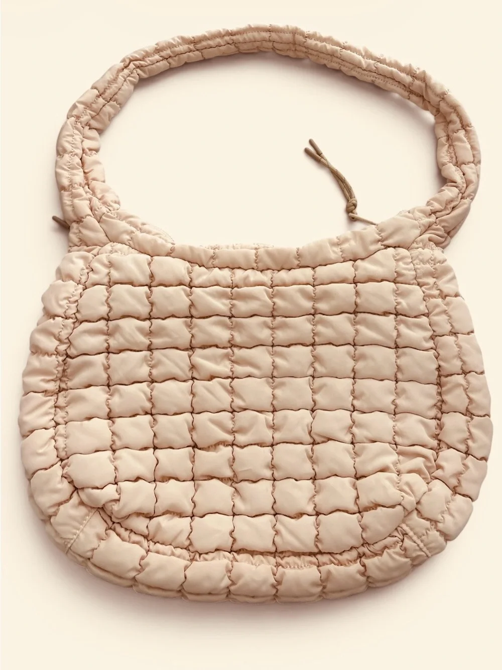 Urban Fit by Urban Expressions Plush Quilted Shoulder Hobo Bag in Blush